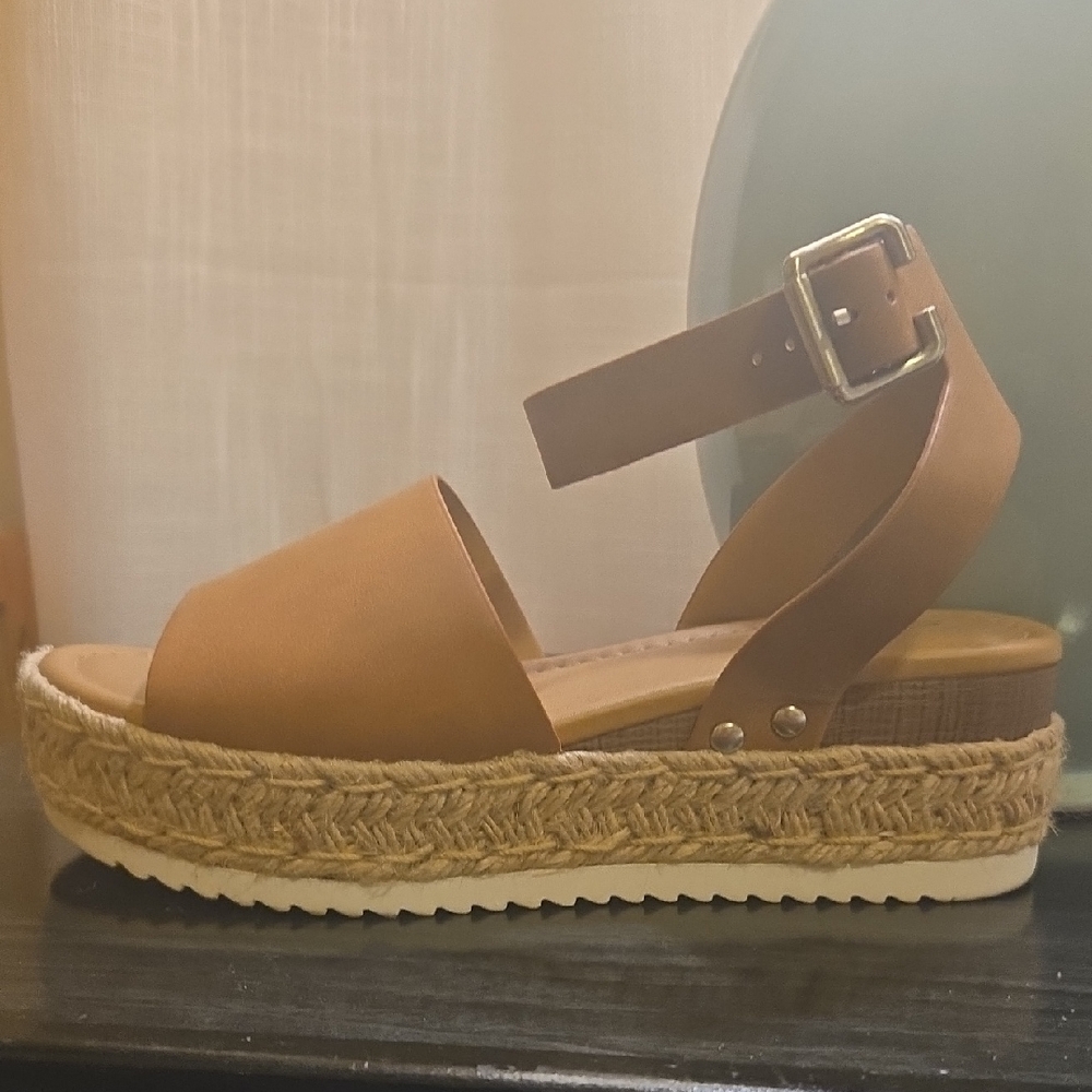 Soda Tan Espadrille Platform Sandals